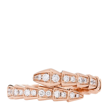 Bulgari 18K Rose Gold Diamond Serpenti Viper Pave Ring XL 1 of 5
