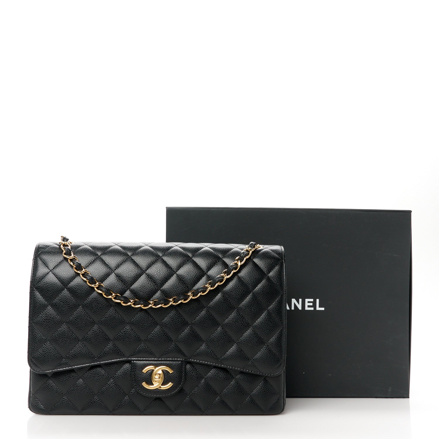 Chanel Caviar Quilted Maxi Double Flap Black 12 of 12