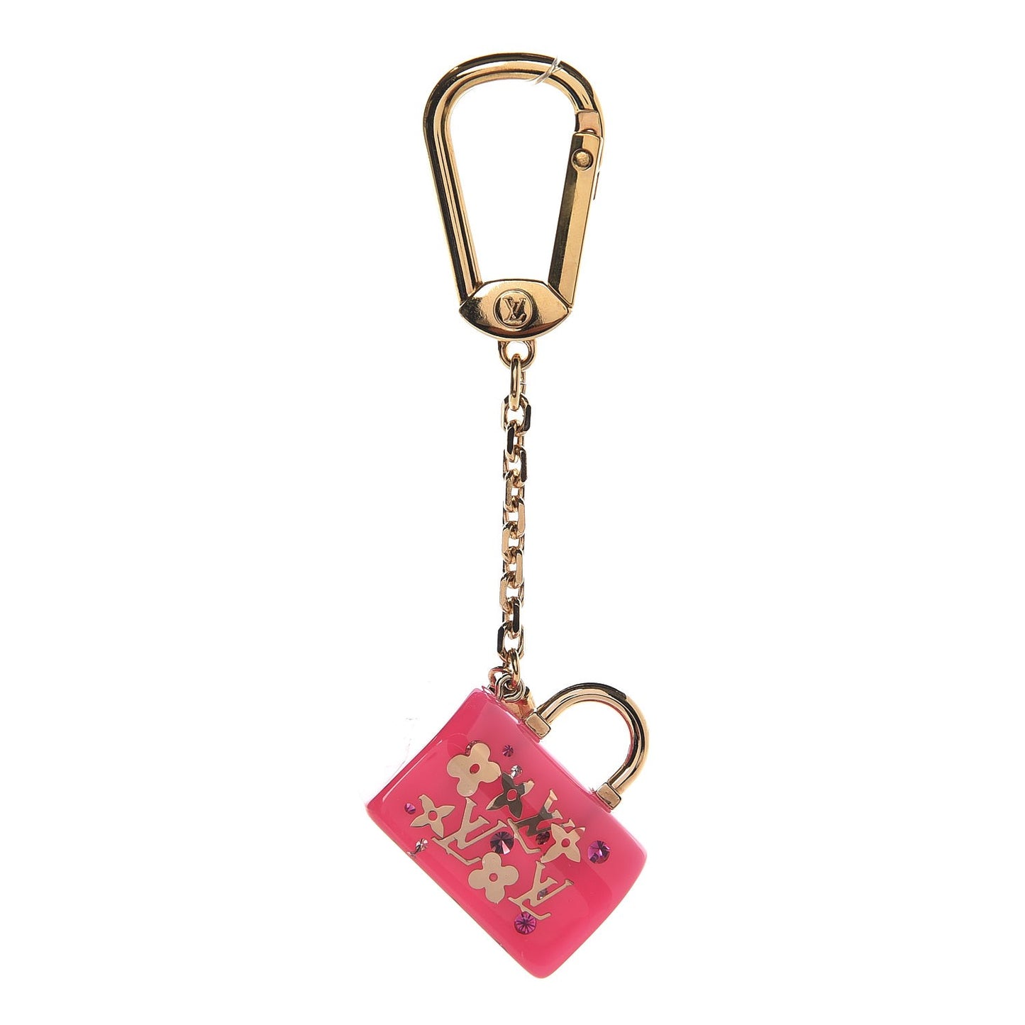 Resin Inclusion Speedy Bag Charm Key Chain Rose Pop