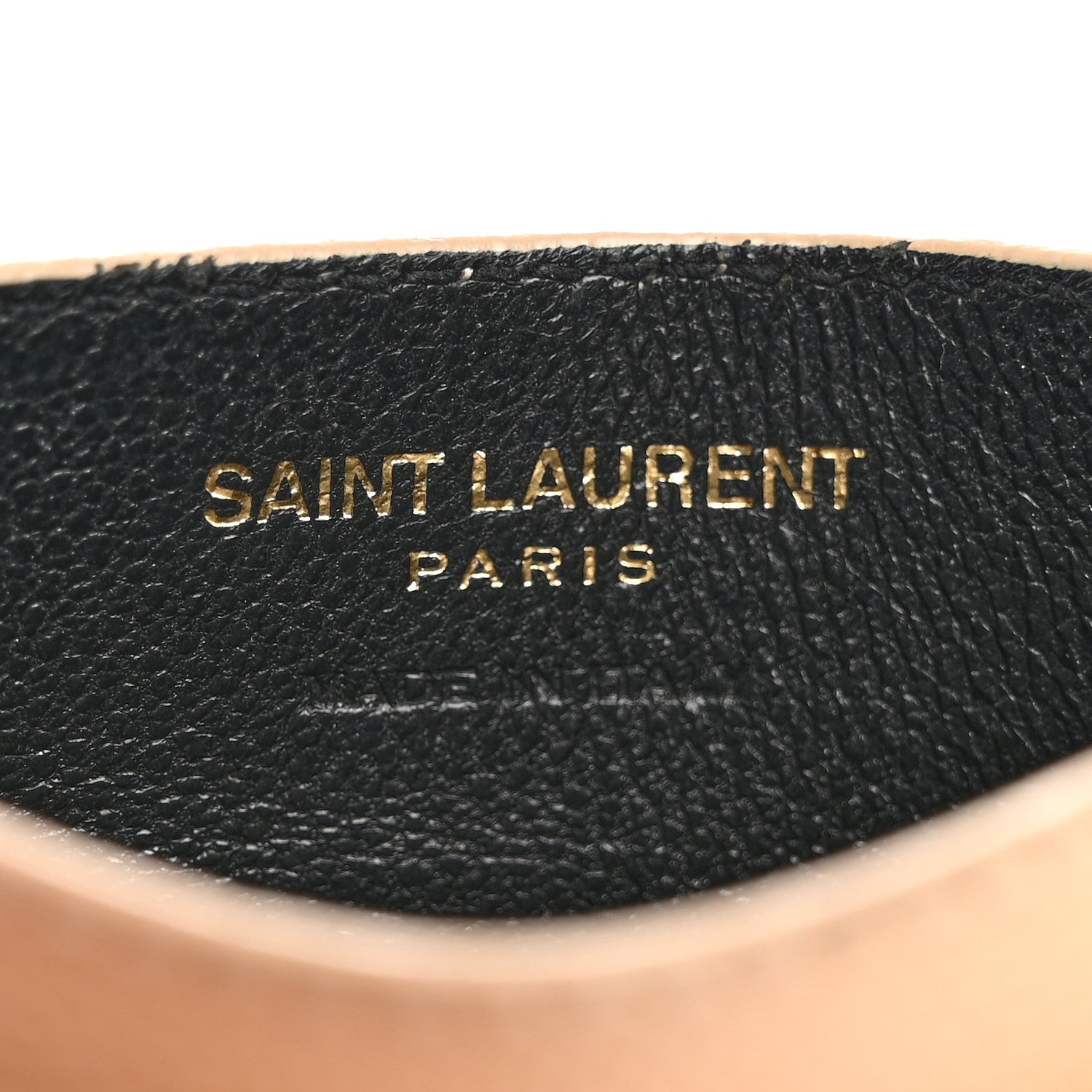 Saint Laurent Grain De Poudre Matelasse Chevron Monogram Credit Card Case Nude Powder 6 of 14