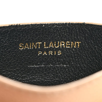 Saint Laurent Grain De Poudre Matelasse Chevron Monogram Credit Card Case Nude Powder 6 of 14