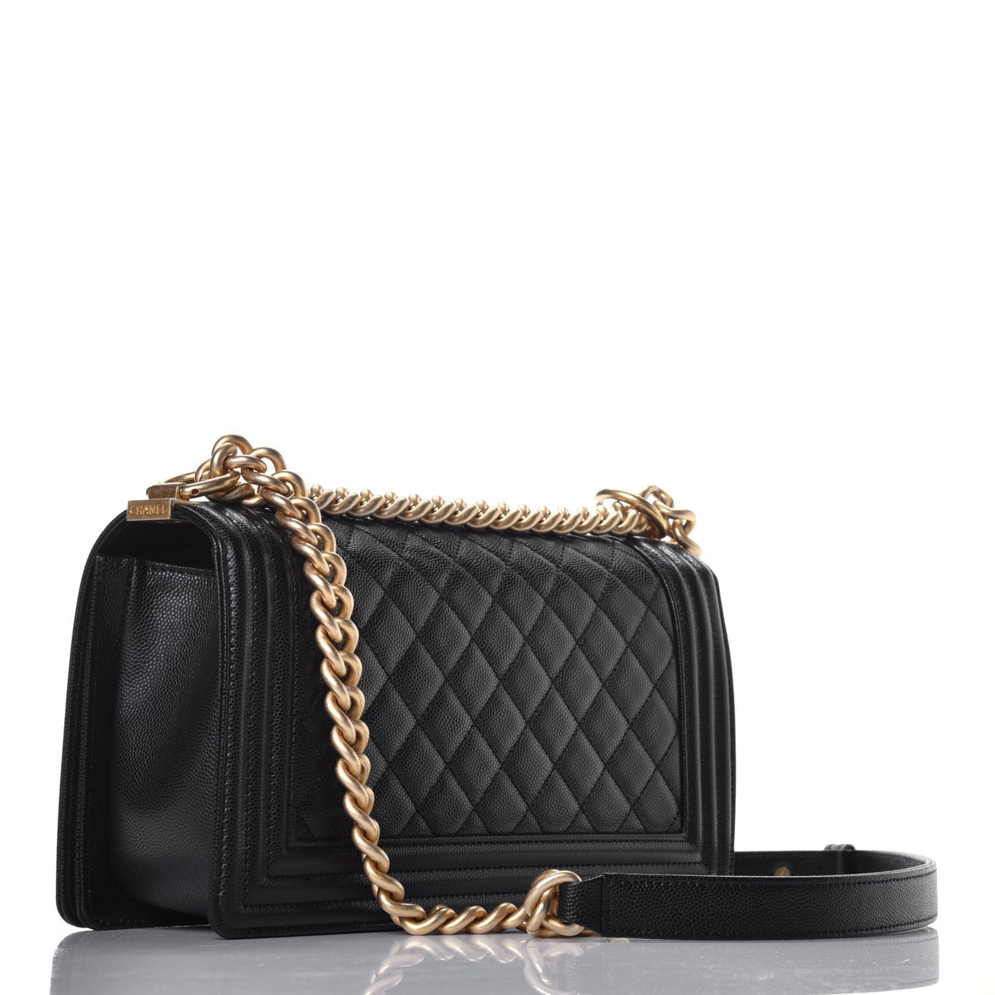 Caviar Quilted Medium Boy Flap Black