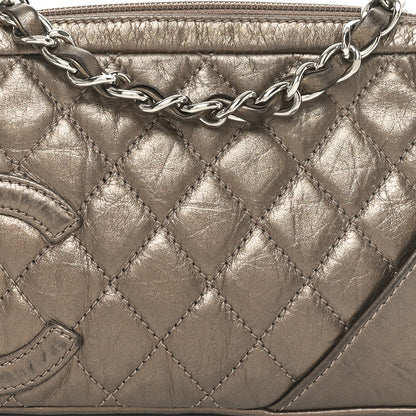 Chanel Metallic Aged Calfskin Quilted Cotton Club Pochette Bronze 8 of 10