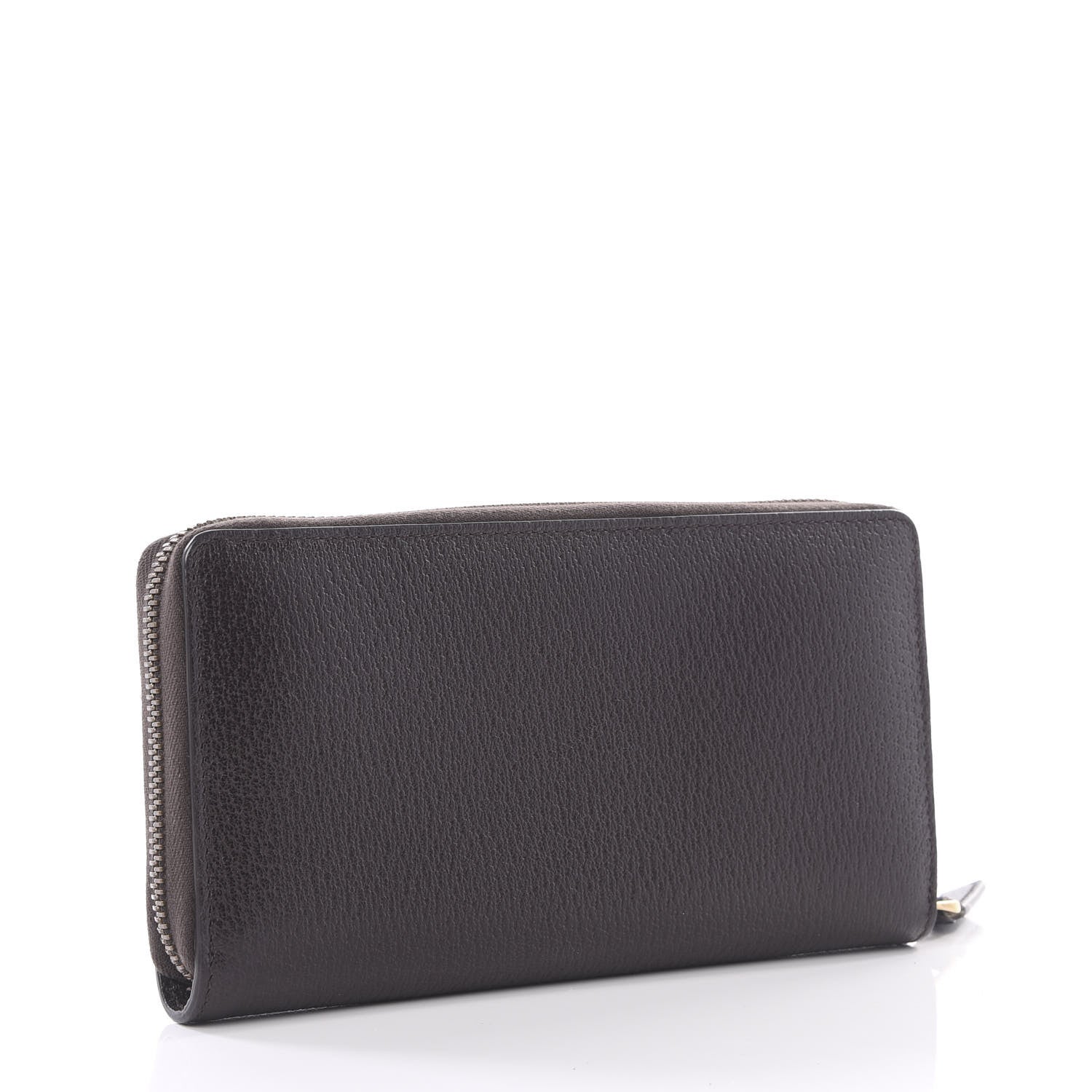 Gucci Dollar Calfskin Boar Effect GG Marmont Zip Around Wallet Dark Cocoa 2 of 7