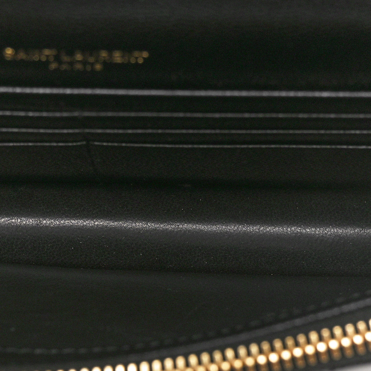 Saint Laurent Grain De Poudre Matelasse Chevron Monogram Envelope Chain Wallet Black 5 of 10