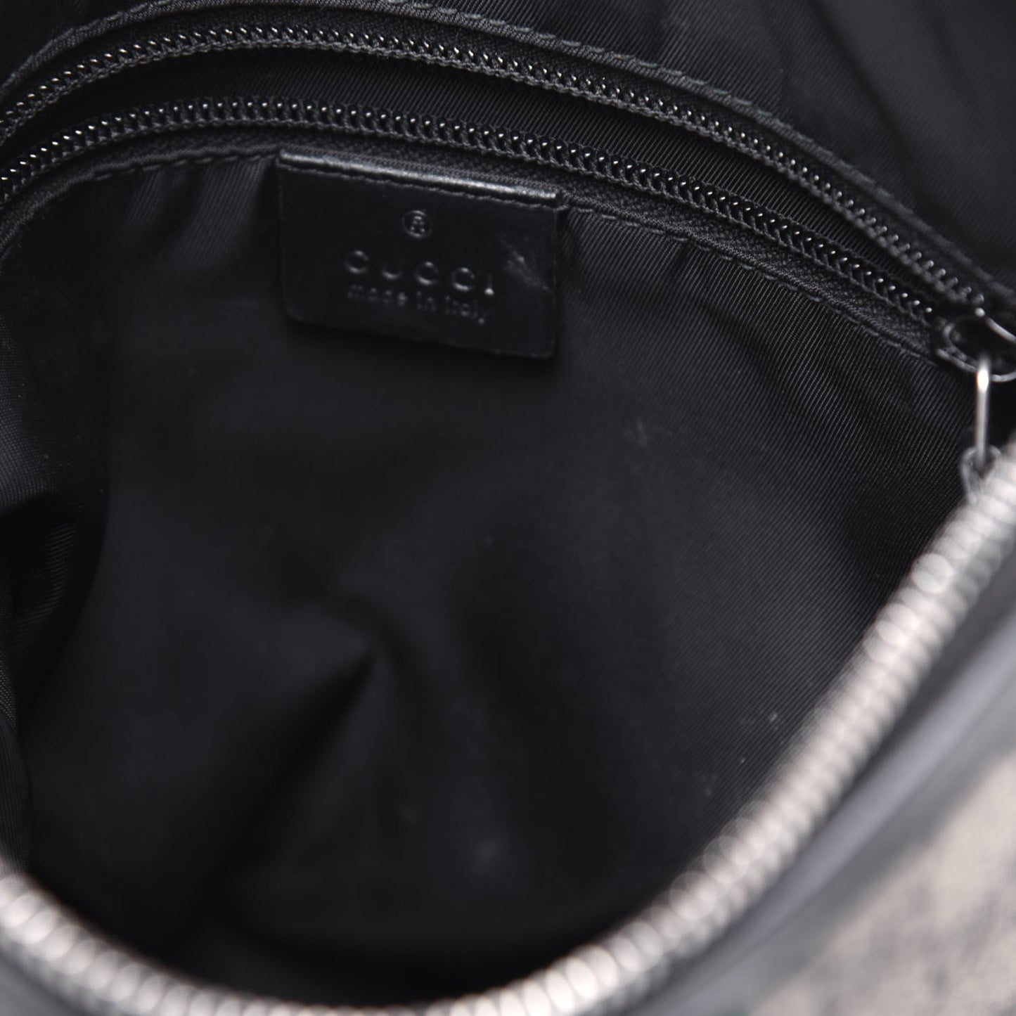 GG Supreme Monogram Web Messenger Bag Black