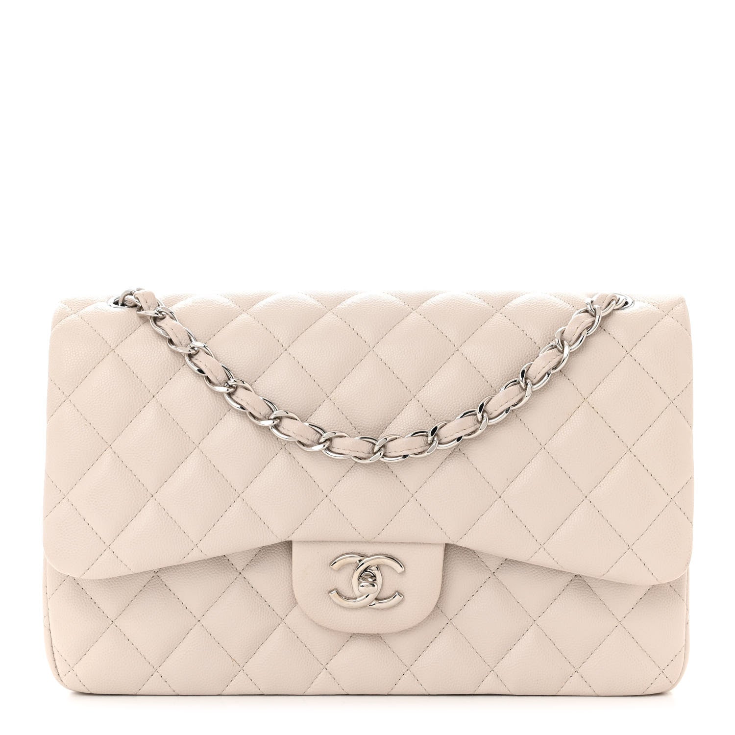 Chanel Caviar Quilted Jumbo Double Flap Ivory 1 of 11
