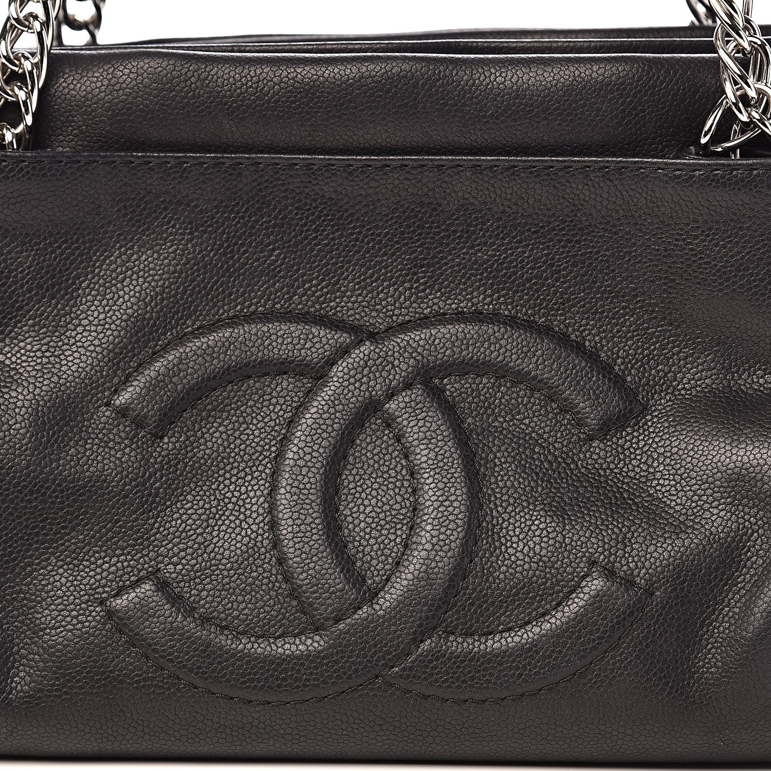 Chanel Caviar CC Tuck Medium Tote Black 15 of 15