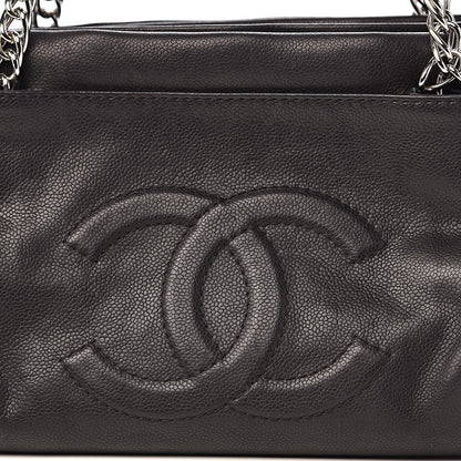 Chanel Caviar CC Tuck Medium Tote Black 15 of 15