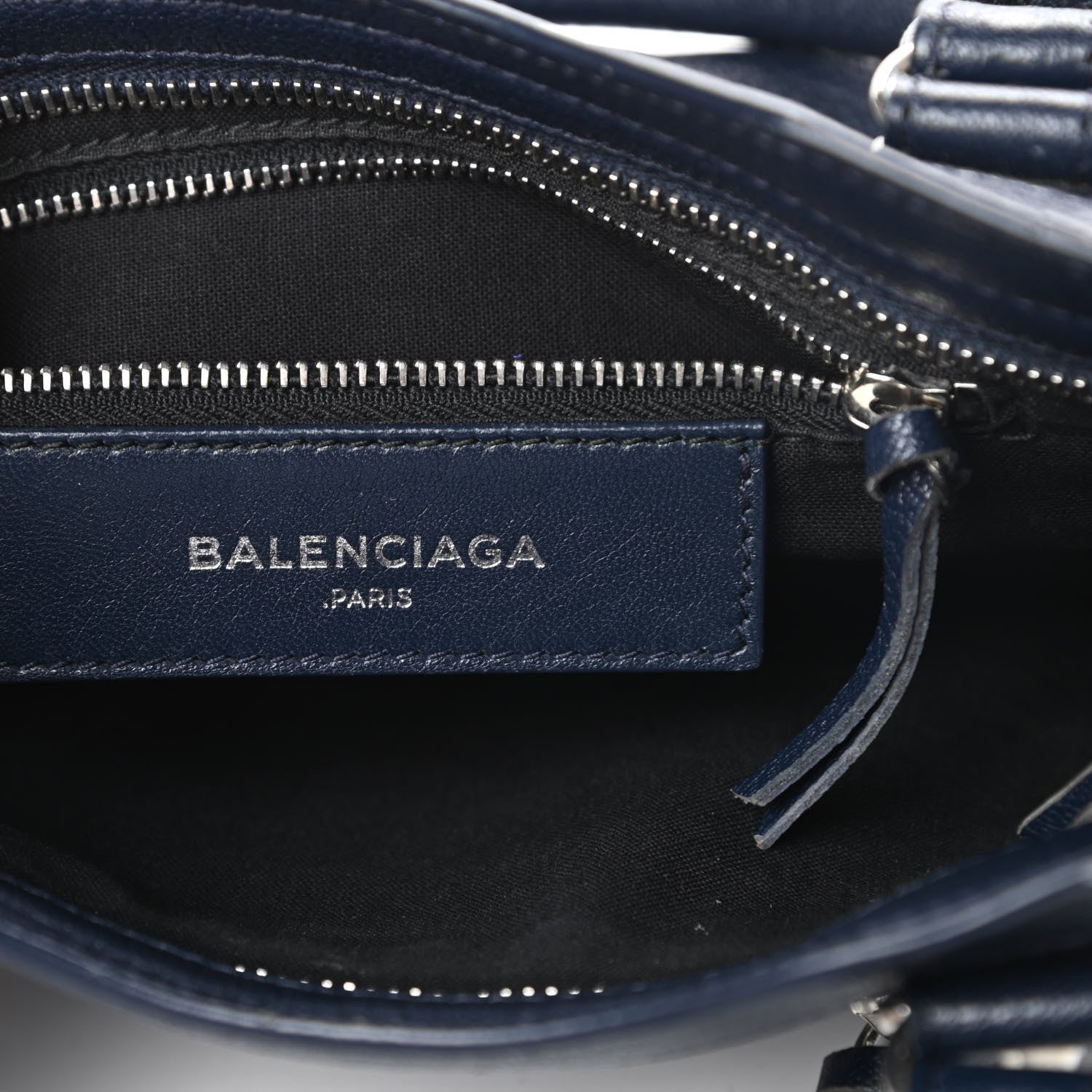 Balenciaga Chevre Silver Metallic Edge Hardware Mini City Bleu Nuit Dark Sea 6 of 13