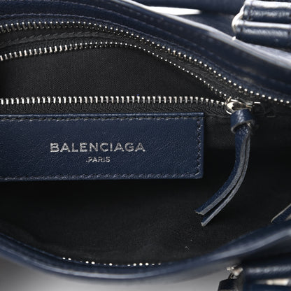 Balenciaga Chevre Silver Metallic Edge Hardware Mini City Bleu Nuit Dark Sea 6 of 13
