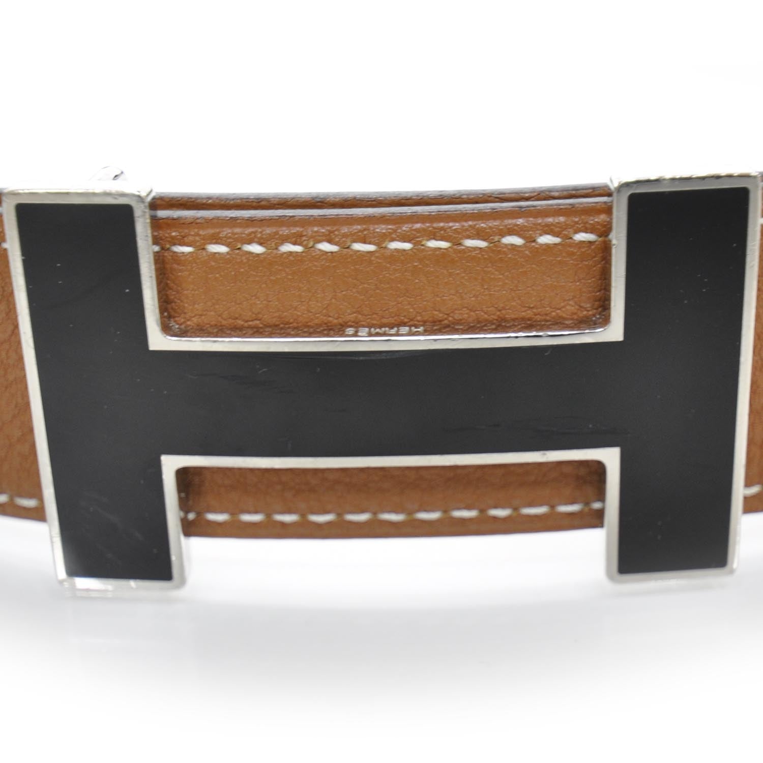 Hermes Leather Enamel H Reversible Belt 85 6 of 8