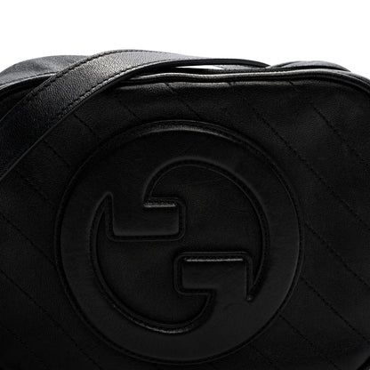 Gucci Sakai Be Green Calfskin Diagonal Stitched Small Blondie Shoulder Bag Black 8 of 10