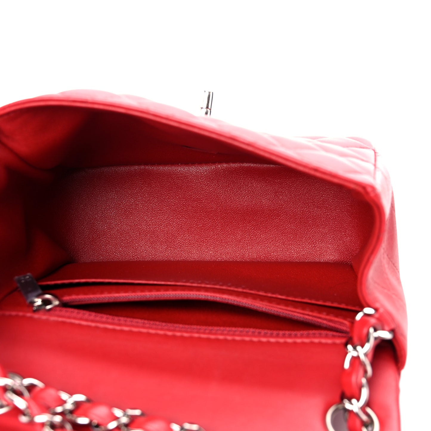 Lambskin Quilted Mini Square Flap Red