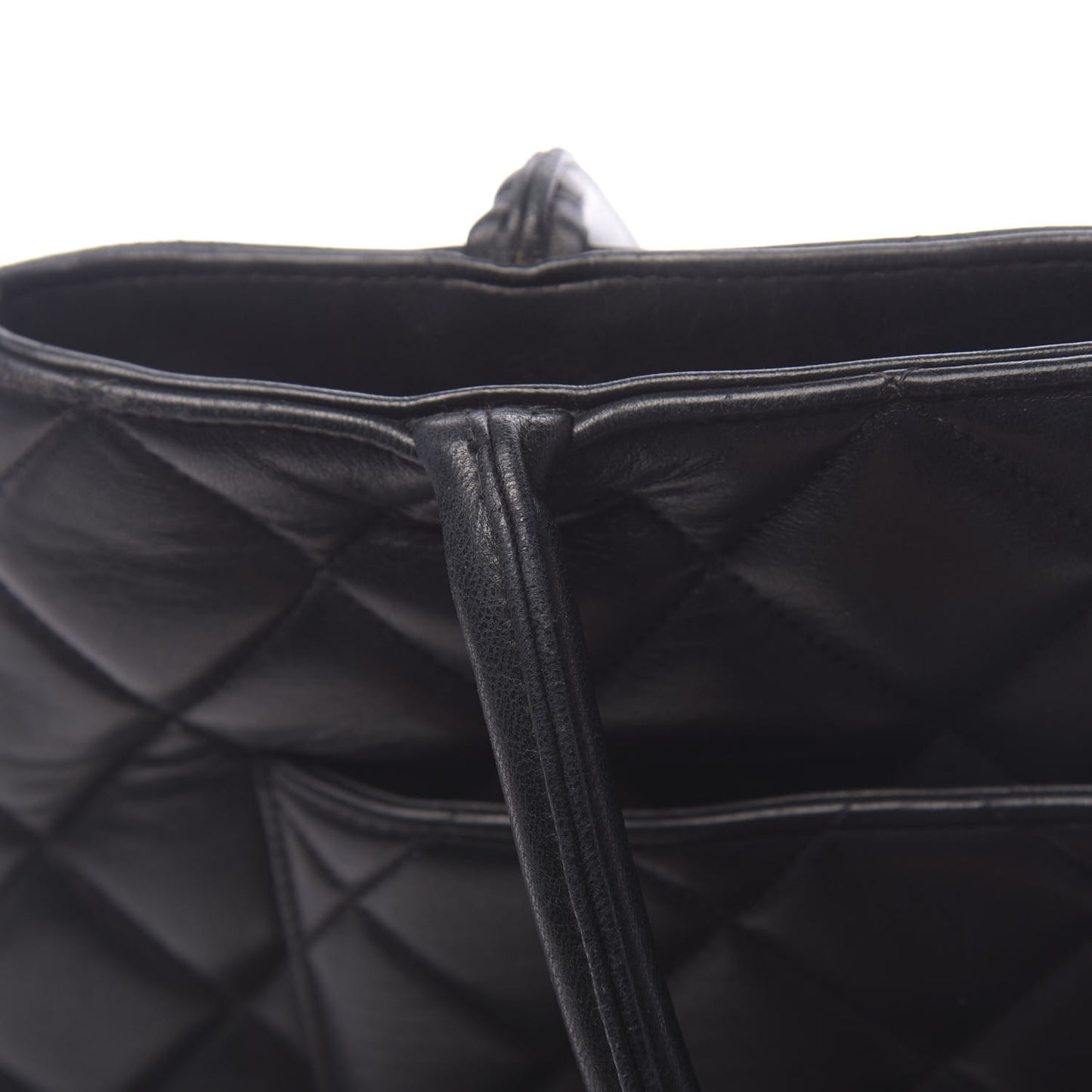 Lambskin Quilted Medallion Tote Black