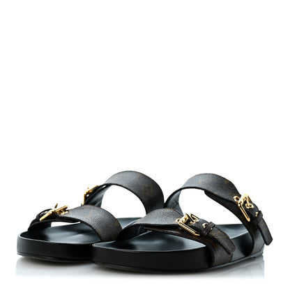 Louis Vuitton Monogram Bom Dia Mule Sandals 40 Black 4 of 11