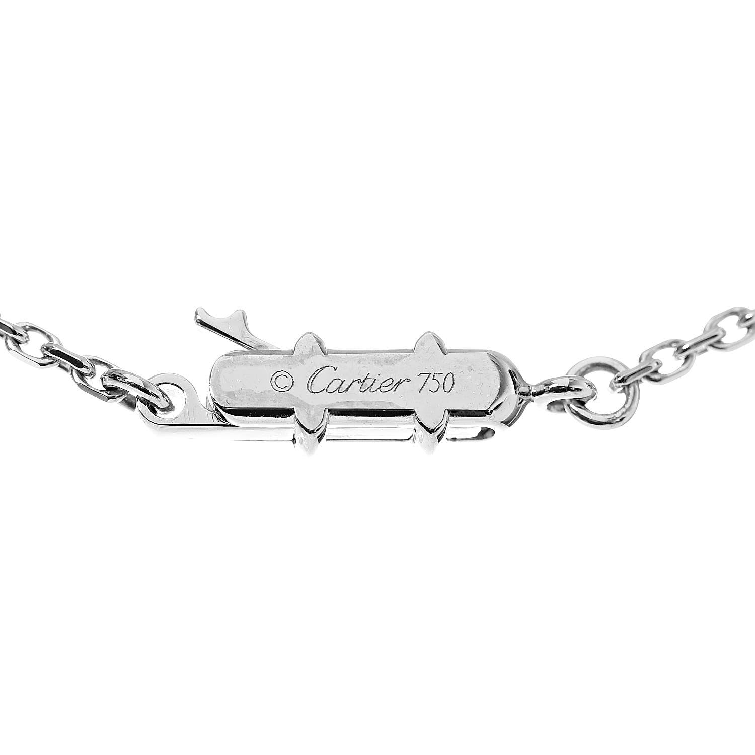 Cartier 18K White Gold Diamond Small Hearts and Symbols Pendant Necklace 5 of 7