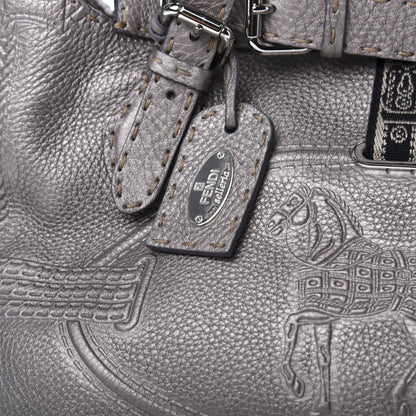 Fendi Cuoio Romano Selleria Small Villa Borghese Tote Peltro 10 of 11