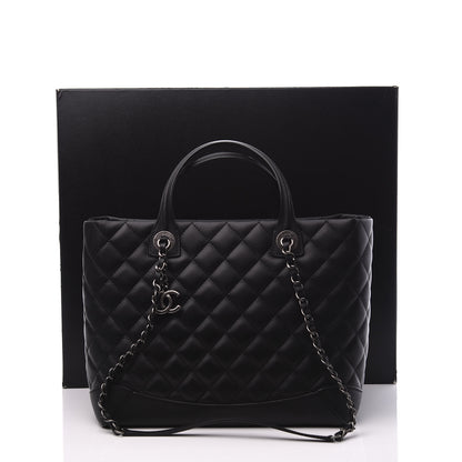 Chanel Calfskin Quilted Small Easy Shopping Tote Black 10 of 10