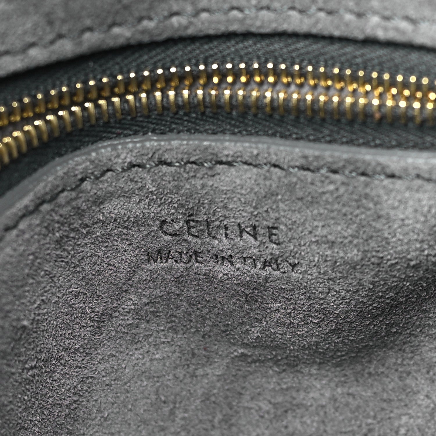 Celine Soft Grained Calfskin Small Sangle Bucket Bag Kohl 6 of 8