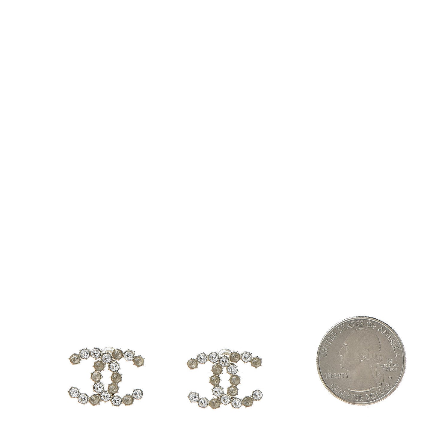 Crystal CC Earrings Light Gold