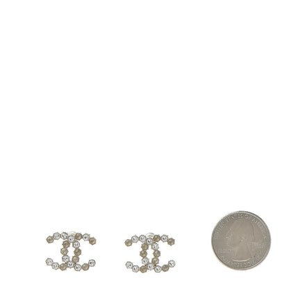 Chanel Crystal CC Earrings Light Gold 2 of 4