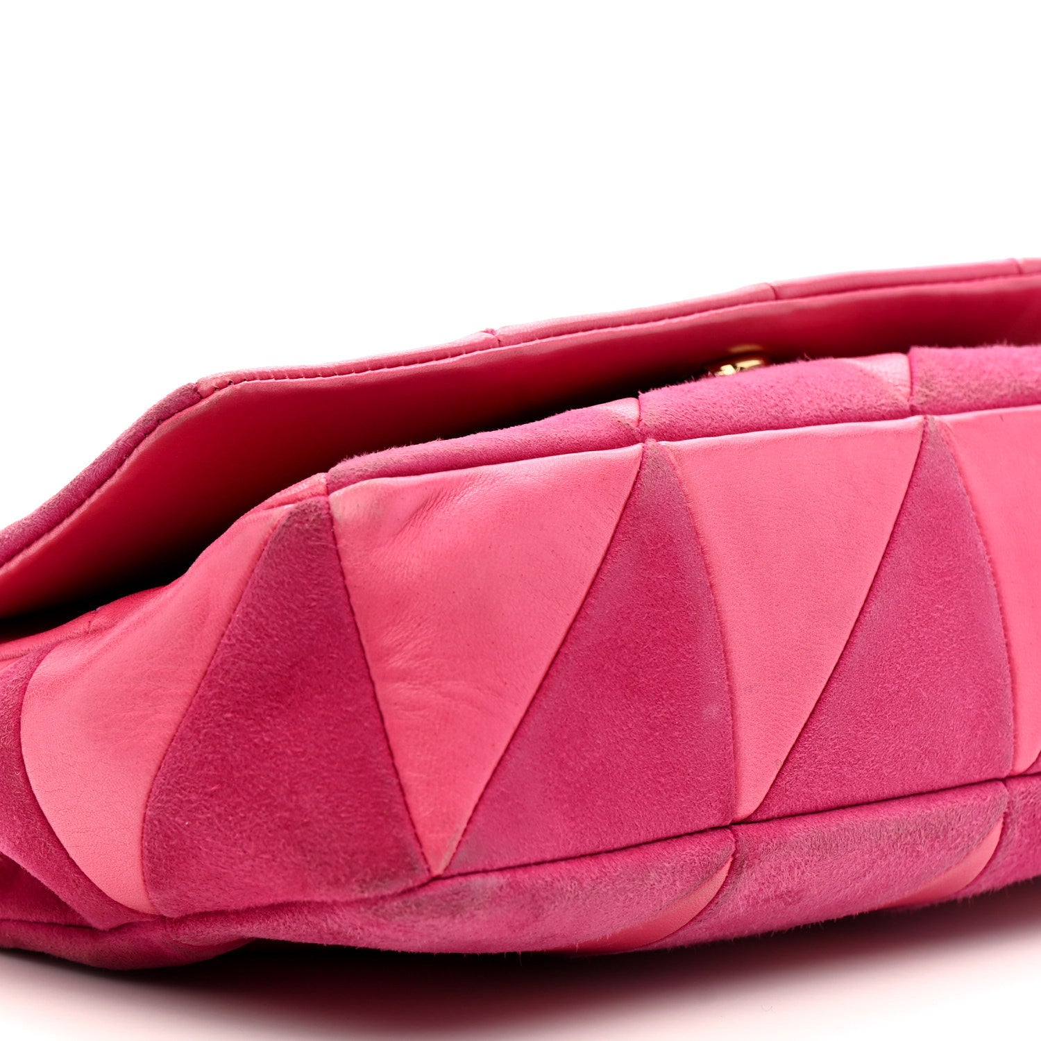 Saint Laurent Lambskin Suede Patchwork Monogram Medium Jamie Fuchsia 10 of 17