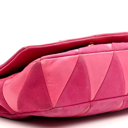 Saint Laurent Lambskin Suede Patchwork Monogram Medium Jamie Fuchsia 10 of 17