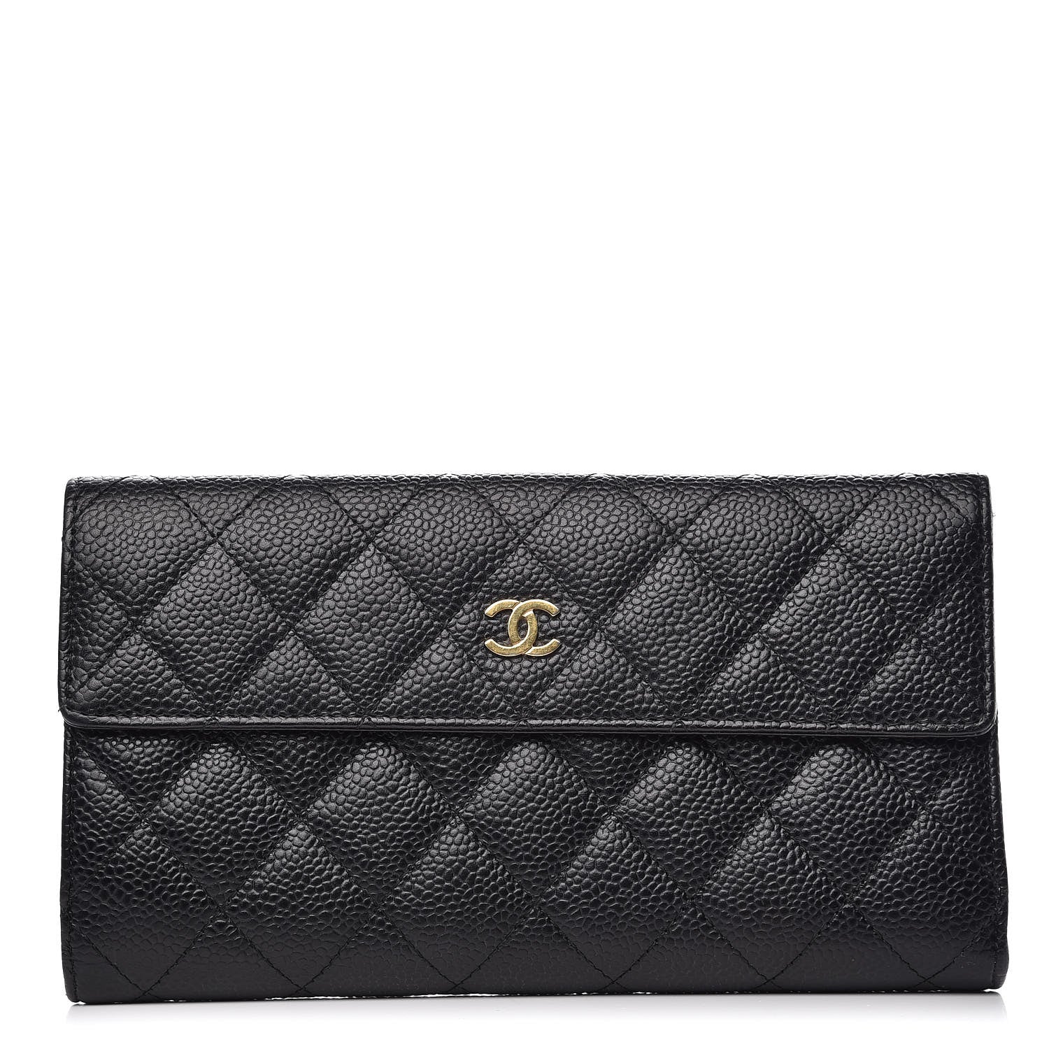 Chanel Caviar Quilted CC Long Double Wallet Black 1 of 8