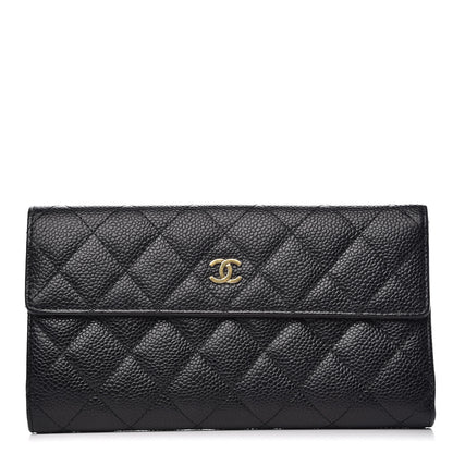 Chanel Caviar Quilted CC Long Double Wallet Black 1 of 8