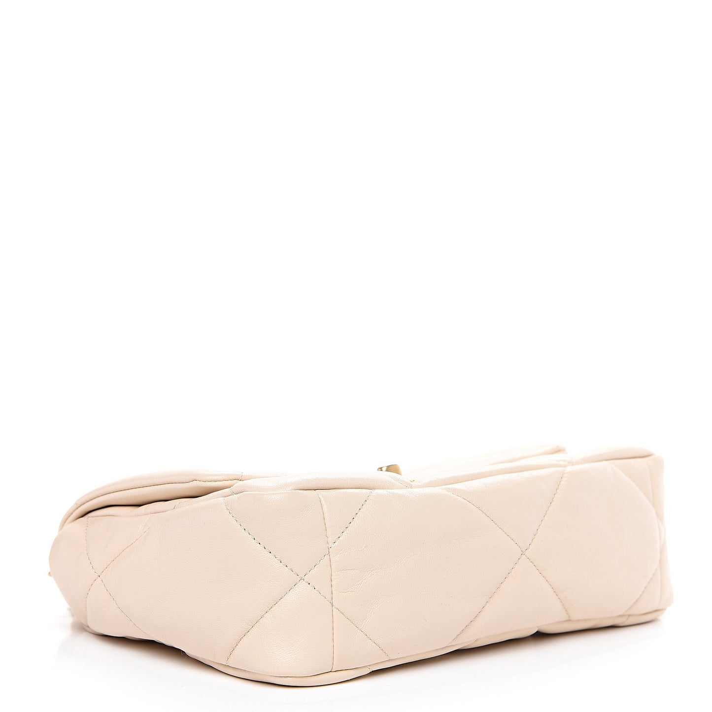 Goatskin Quilted Medium 19 Flap Beige