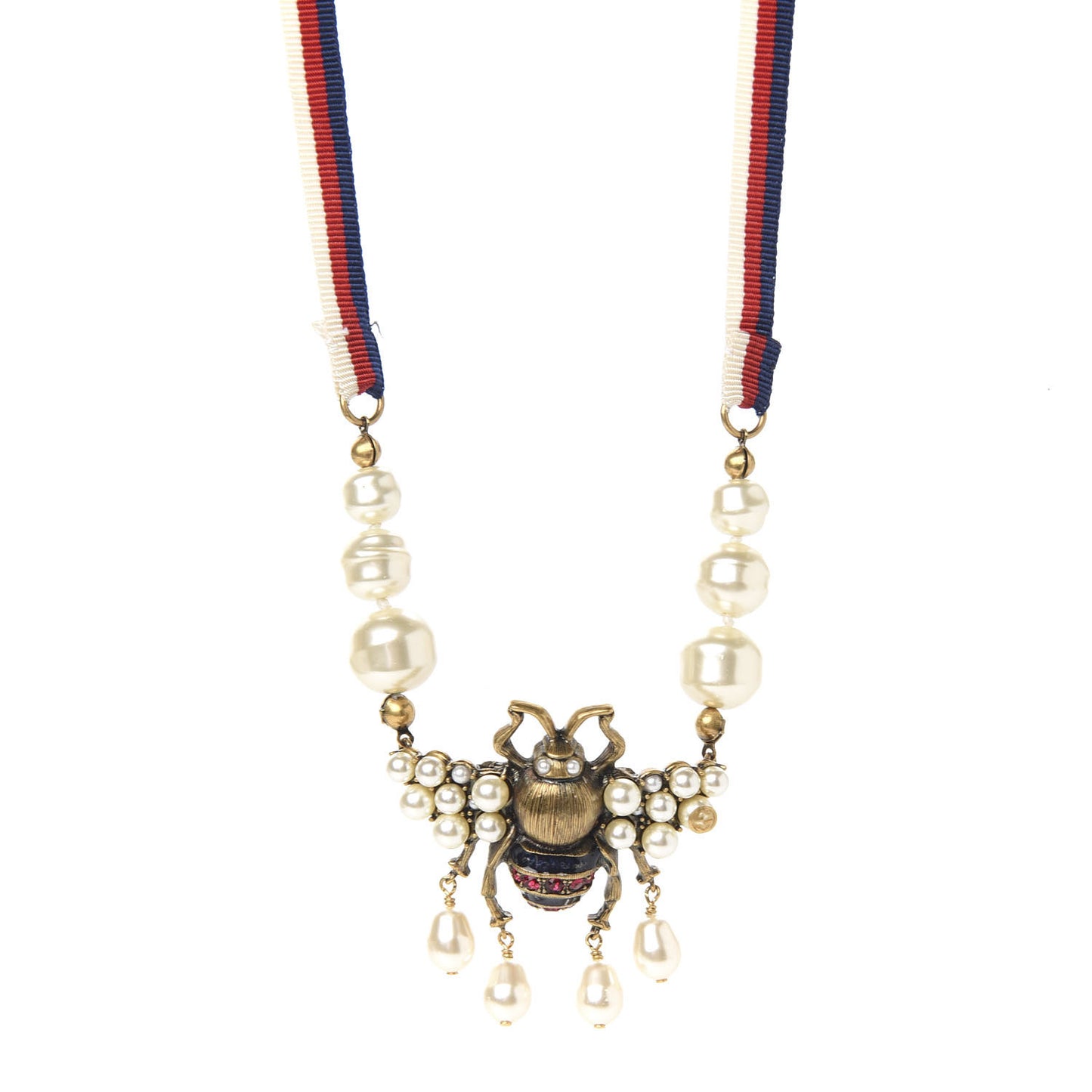 Crystal Pearl GG Sylvie Bee Necklace