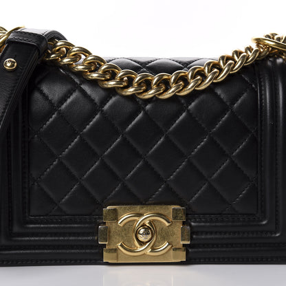 Chanel Lambskin Quilted Small Boy Flap Black 10 of 11