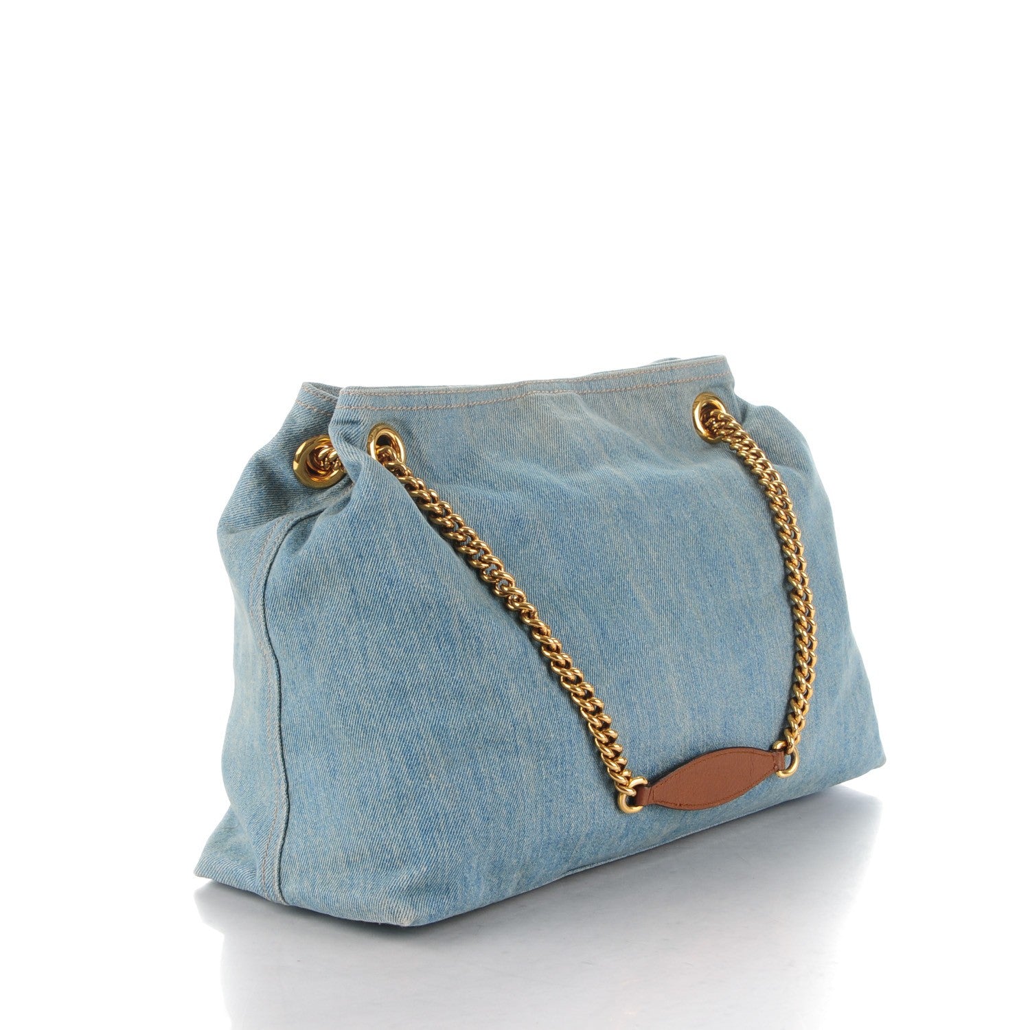 Gucci Denim Medium Soho Chain Shoulder Bag Blue 3 of 8