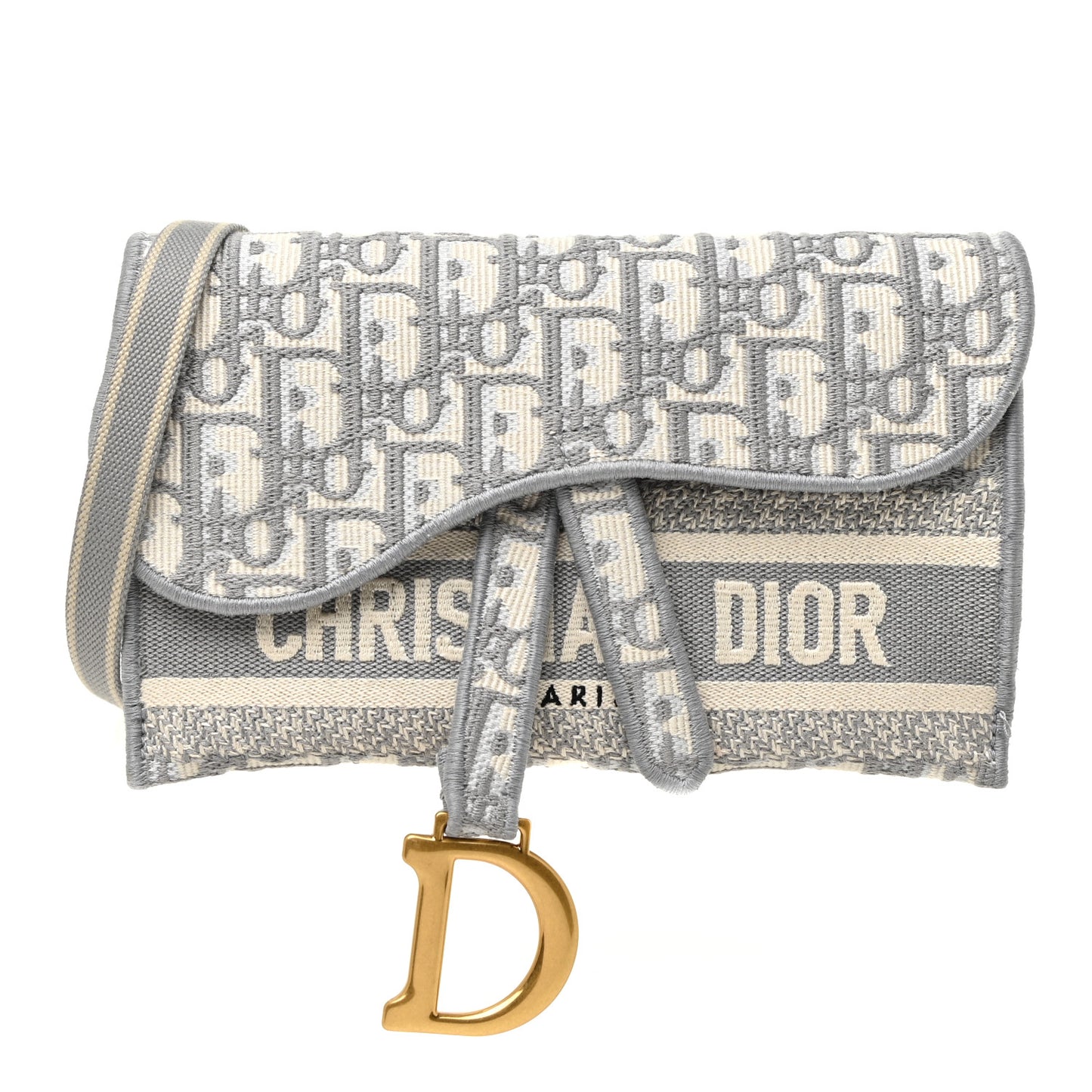 Oblique Slim Saddle Pouch Grey