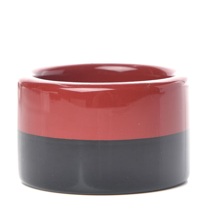 Hermes Lacquered Wood Colombo Bracelet S Black Red 1 of 6