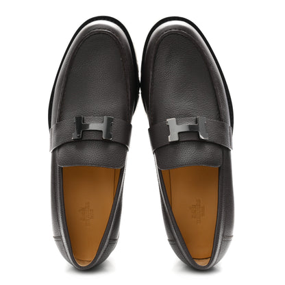 Hermes Taurillion Womens Gregoire Loafers 41 Marron Ebene 2 of 10