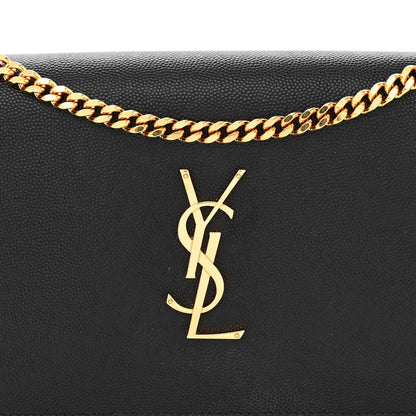 Saint Laurent Grain De Poudre Monogram Chain Wallet Black 8 of 11