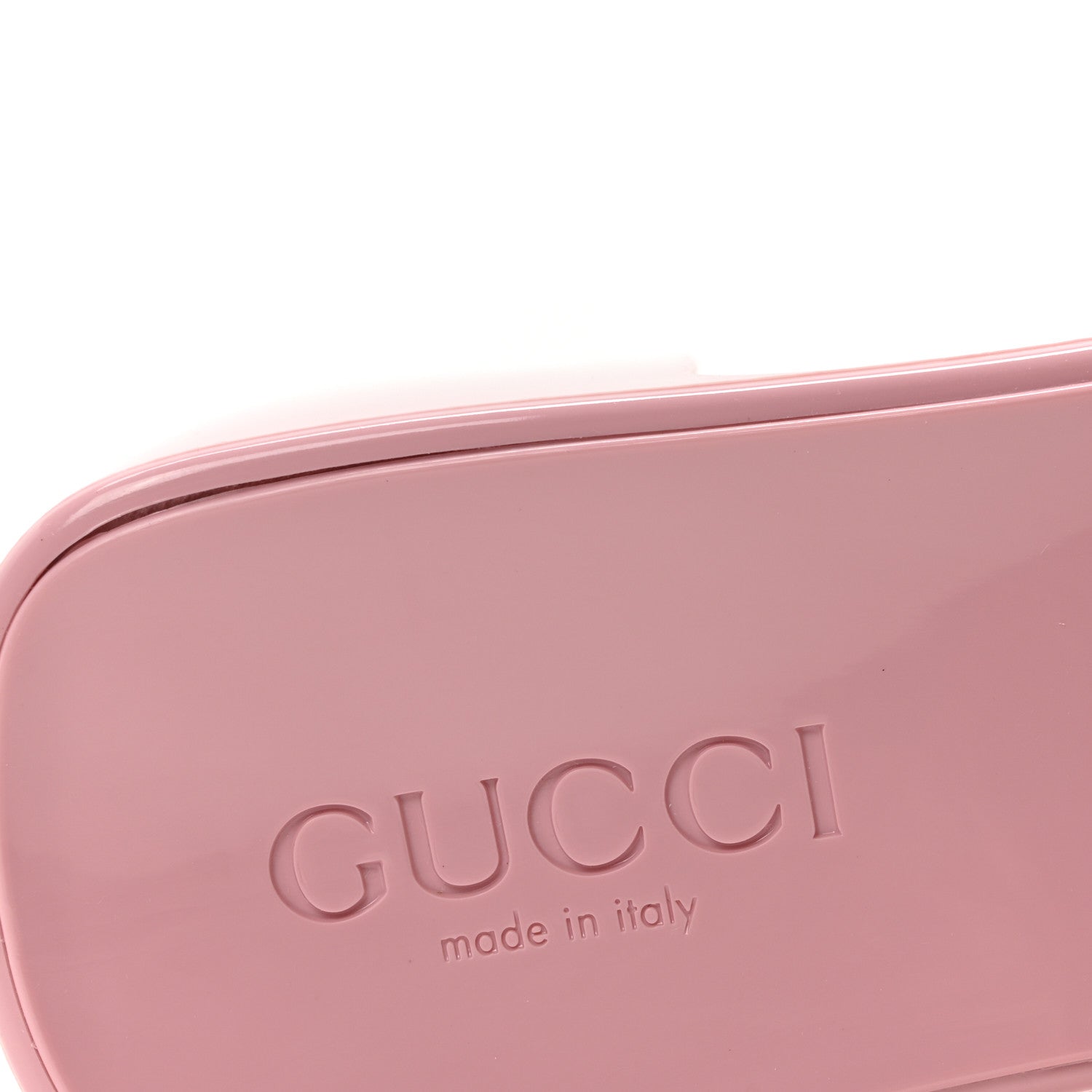 Gucci Rubber Gucci Logo Womens Platform 20/60mm Slide Sandals 37 Wild Rose 8 of 9