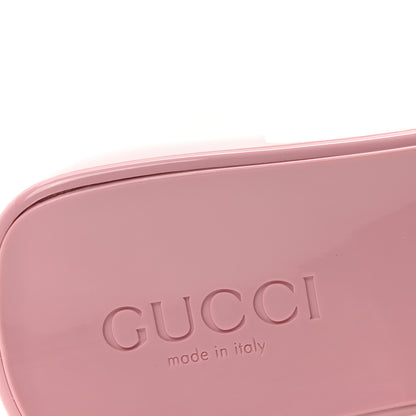Gucci Rubber Gucci Logo Womens Platform 20/60mm Slide Sandals 37 Wild Rose 8 of 9