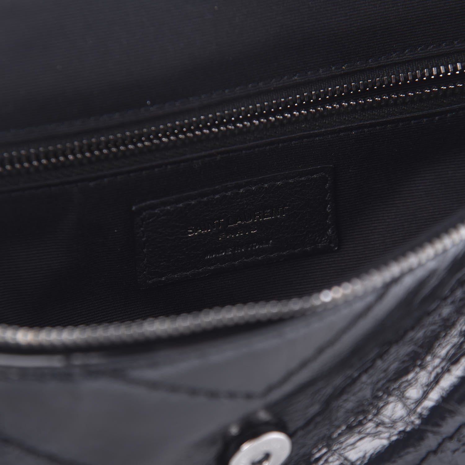 Saint Laurent Crinkled Calfskin Matelasse Monogram Niki Body Bag Black 9 of 10