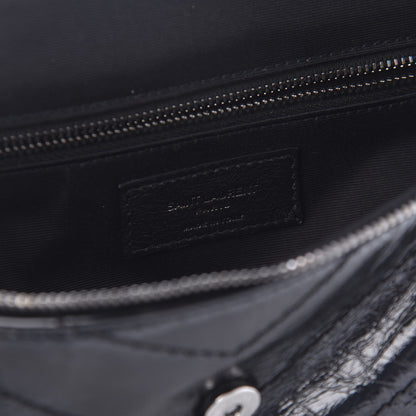 Saint Laurent Crinkled Calfskin Matelasse Monogram Niki Body Bag Black 9 of 10