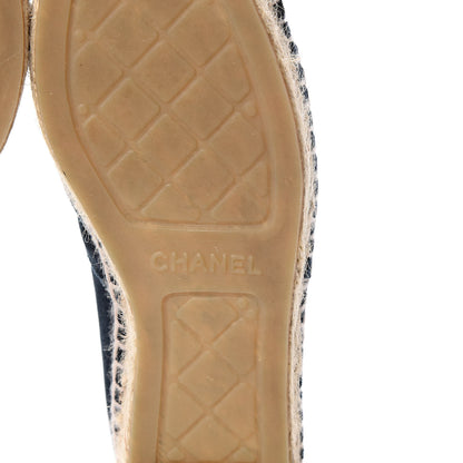 Chanel Velvet CC Espadrilles 36 Dark Navy Black 7 of 10