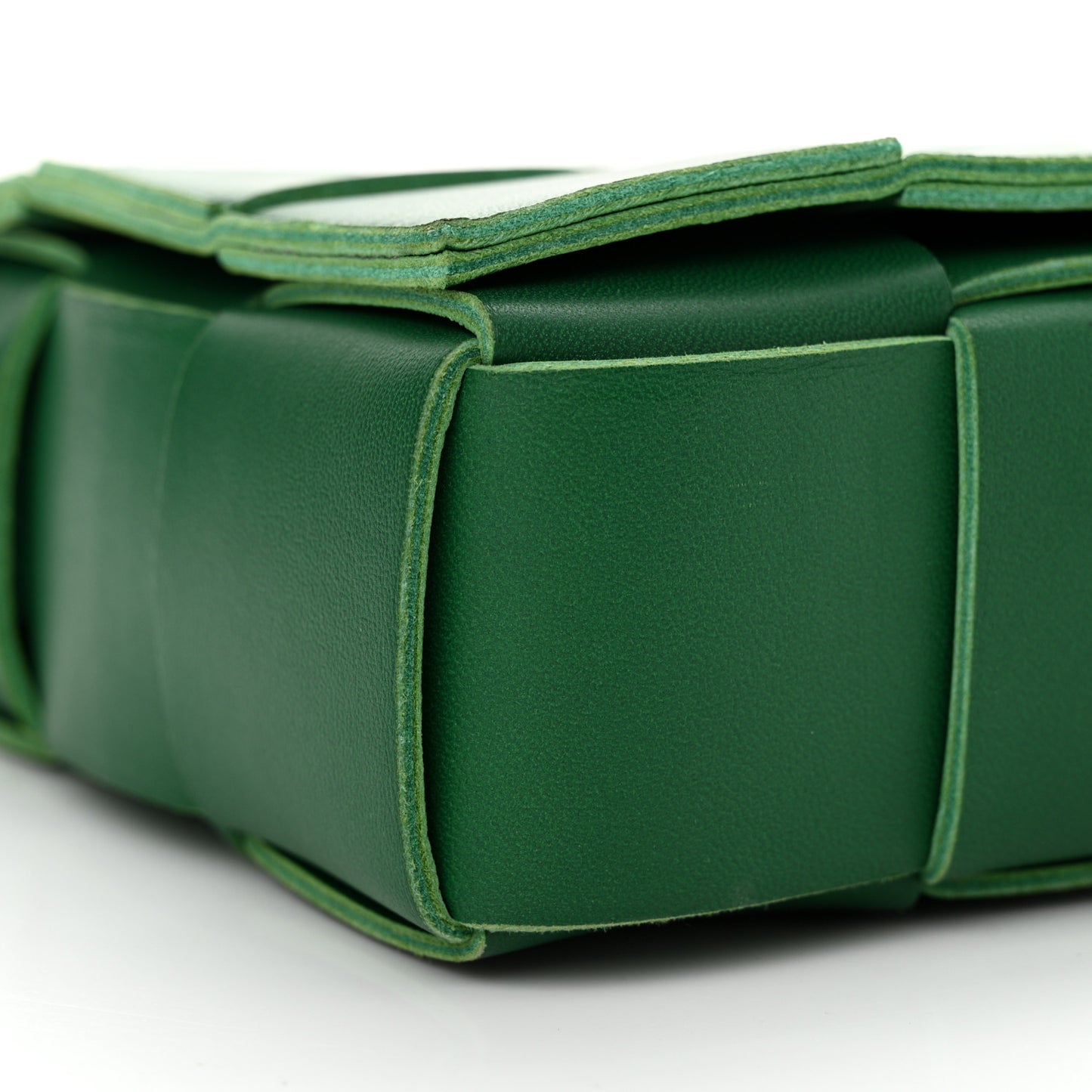 Lambskin Maxi Intrecciato Cassette Crossbody Bag Racing Green