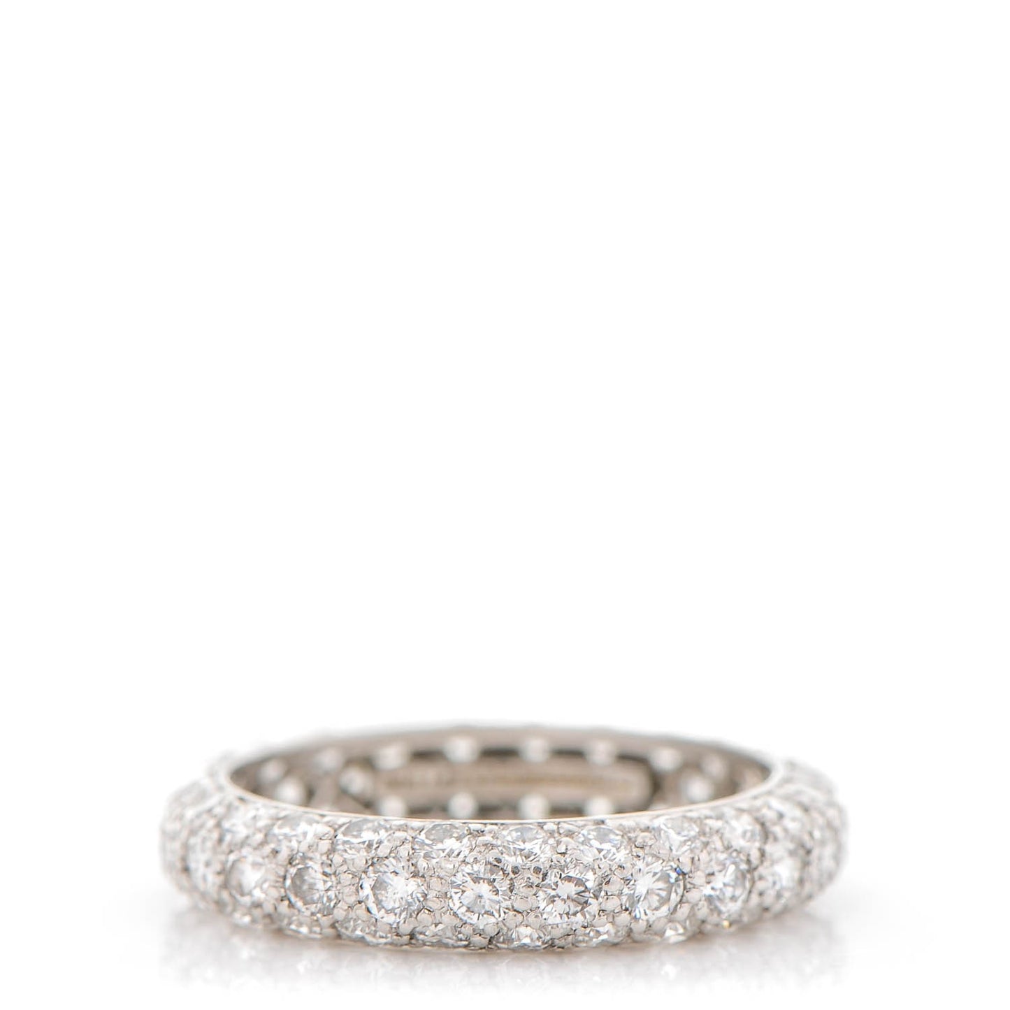 Platinum Diamond Three Row Etoile Band Ring 4.25