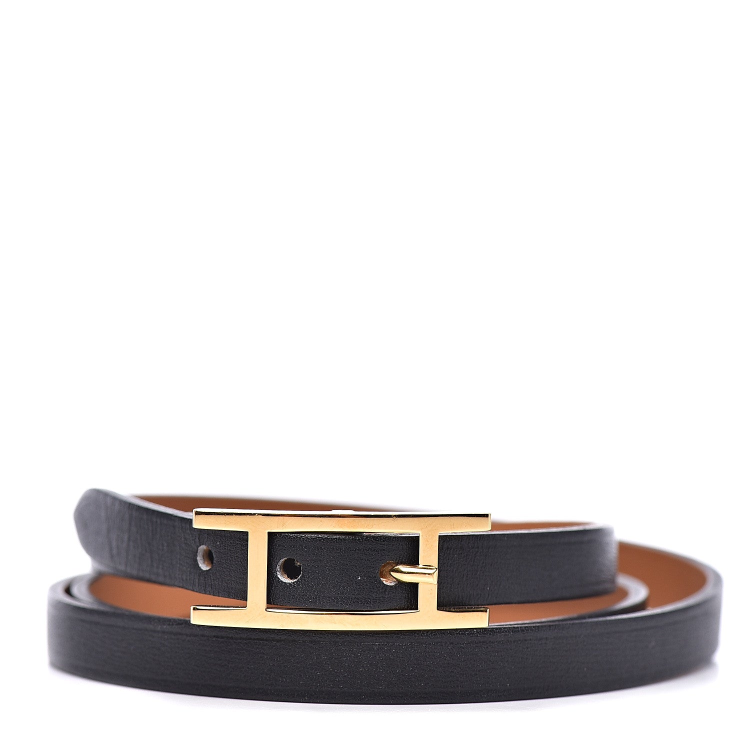 Hermes Chamonix Hapi 3MM Triple Tour Wrap Bracelet S Black 1 of 4