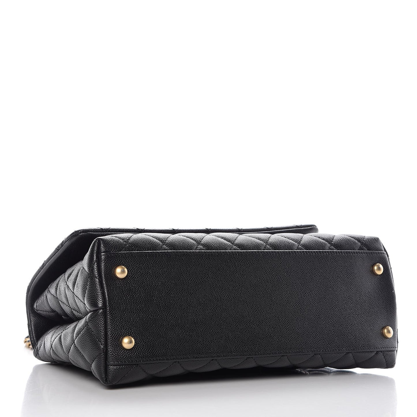 Caviar Quilted Small Coco Handle Flap Black