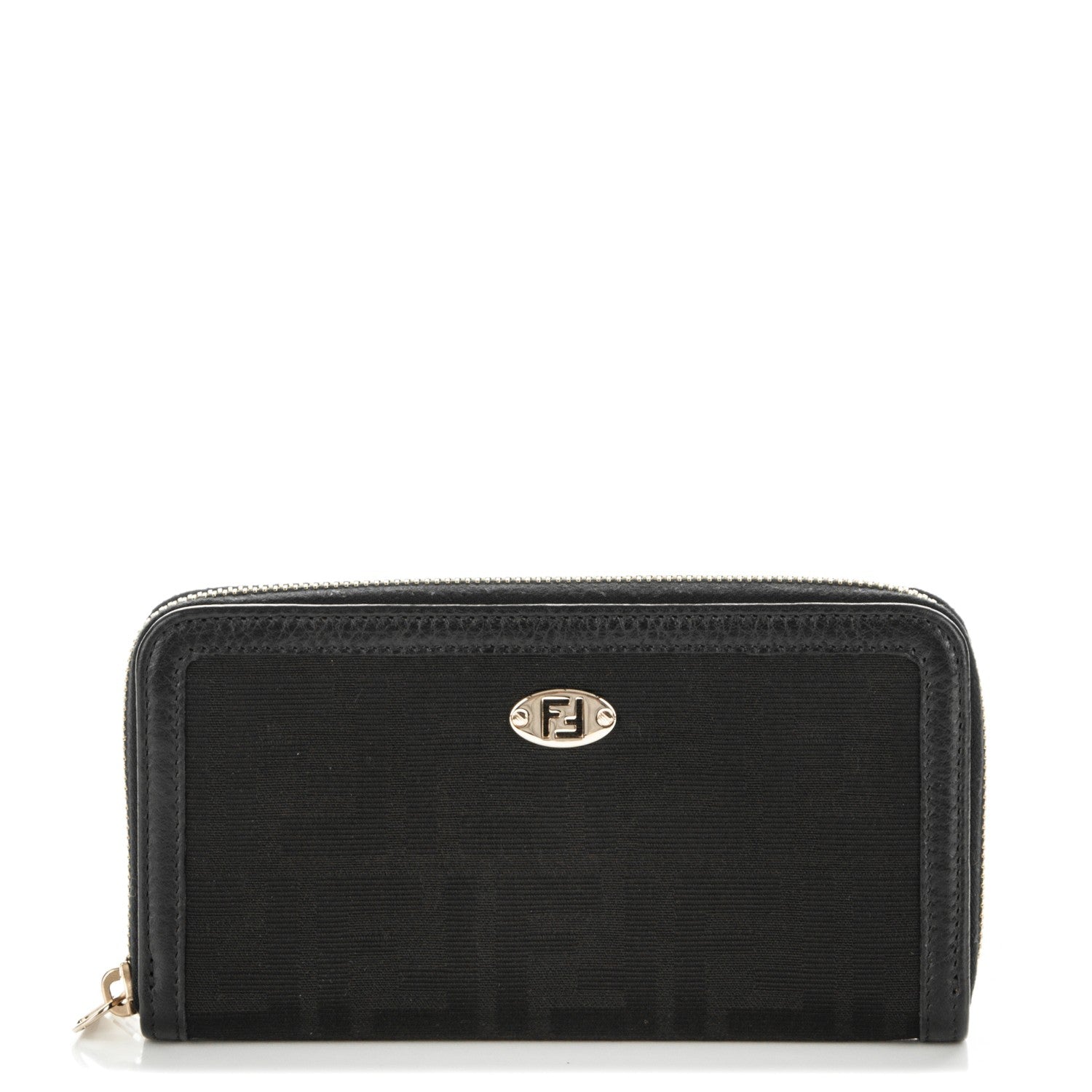 Fendi Canvas FF Zip Around Wallet Black 1 of 7