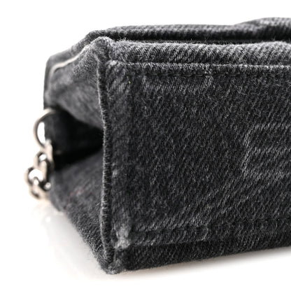 Balenciaga Denim BB Monogram Hourglass Chain Bag Black 8 of 9