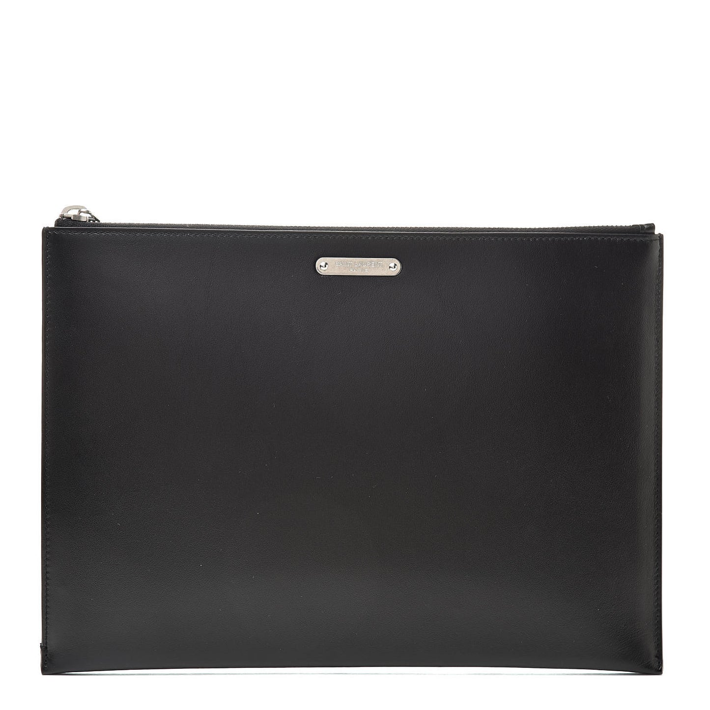 Calfskin Zipped Clutch Black